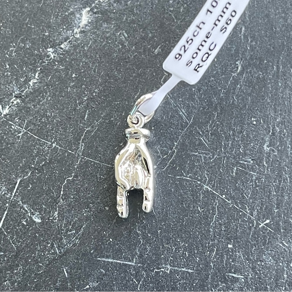 Sterling Silver 925 Good Luck Hand Charm Pendant - Picture 3 of 8
